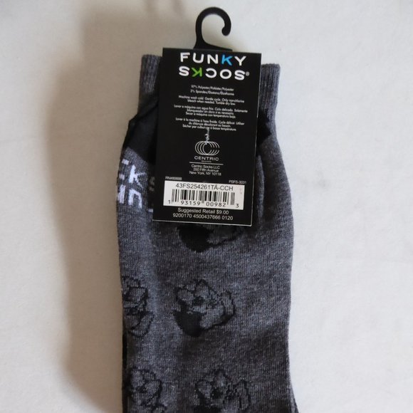 FUNKY SOCKS BRAND MENS BOXER DOG GRAY SOCKS (NEW WITH TAGS) - Picture 4 of 7